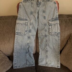 Old Navy Blue Denim Cargo Pants
